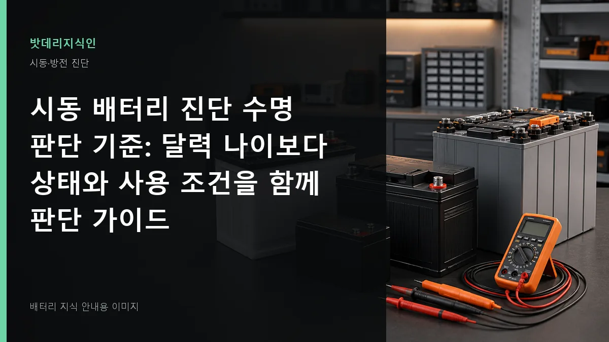 시동 배터리 진단 수명 판단 기준 대표 이미지