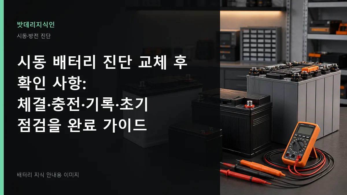시동 배터리 진단 교체 후 확인 사항 대표 이미지