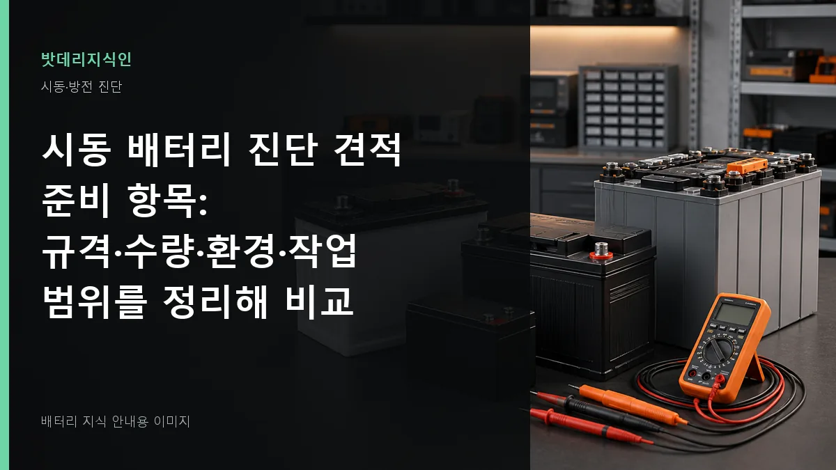 시동 배터리 진단 견적 준비 항목 대표 이미지