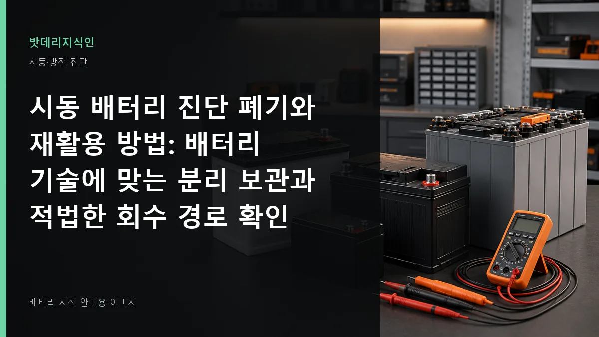 시동 배터리 진단 폐기와 재활용 방법 대표 이미지