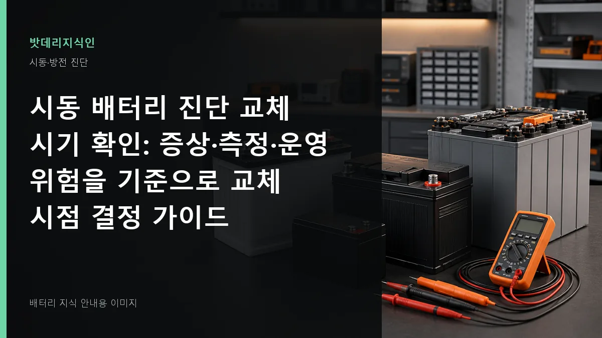 시동 배터리 진단 교체 시기 확인 대표 이미지