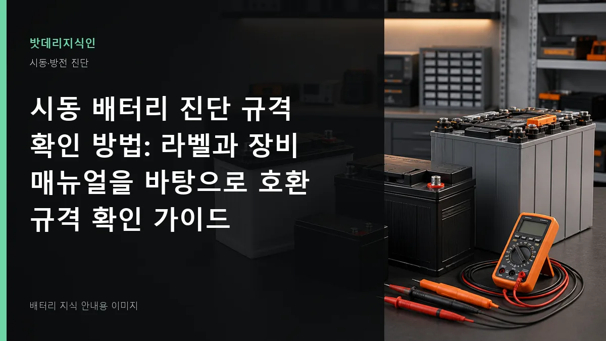 시동 배터리 진단 규격 확인 방법 대표 이미지