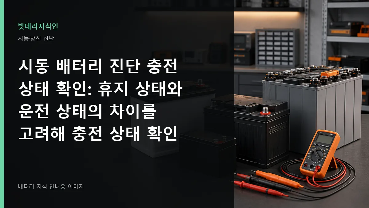 시동 배터리 진단 충전 상태 확인 대표 이미지