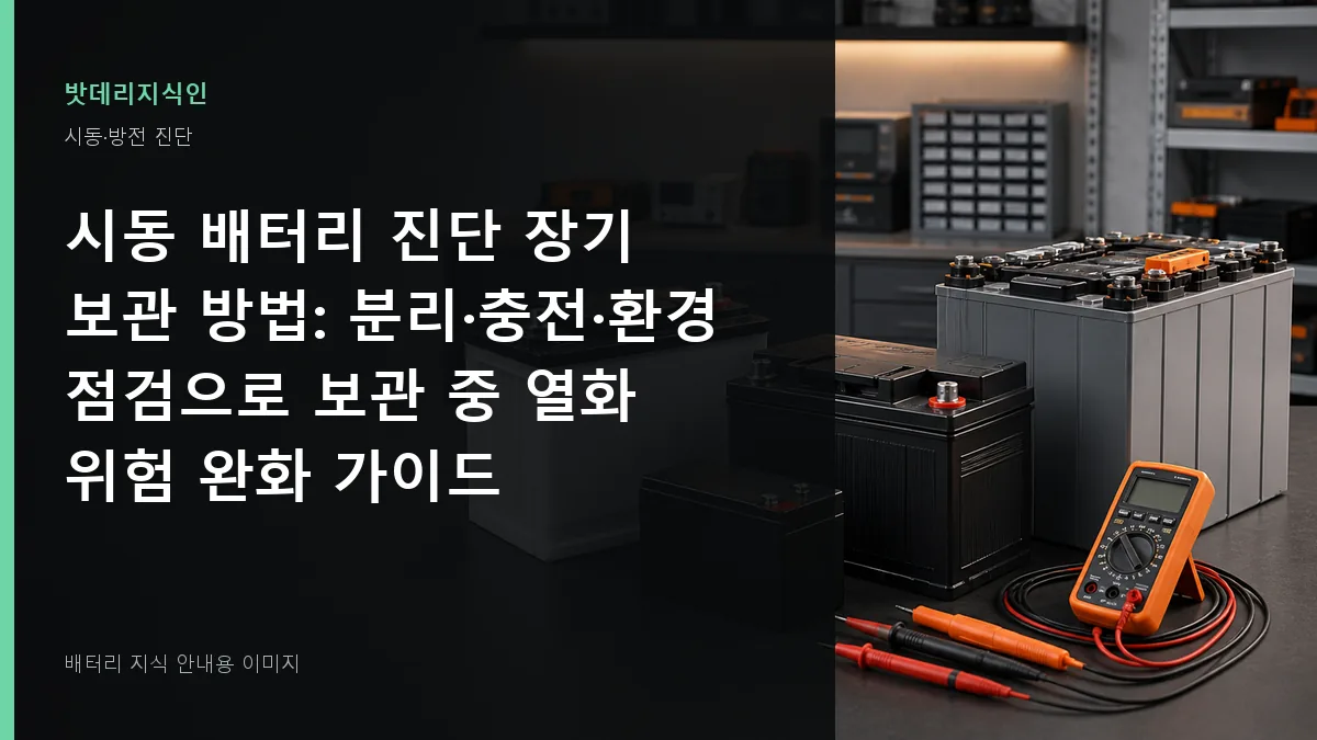 시동 배터리 진단 장기 보관 방법 대표 이미지
