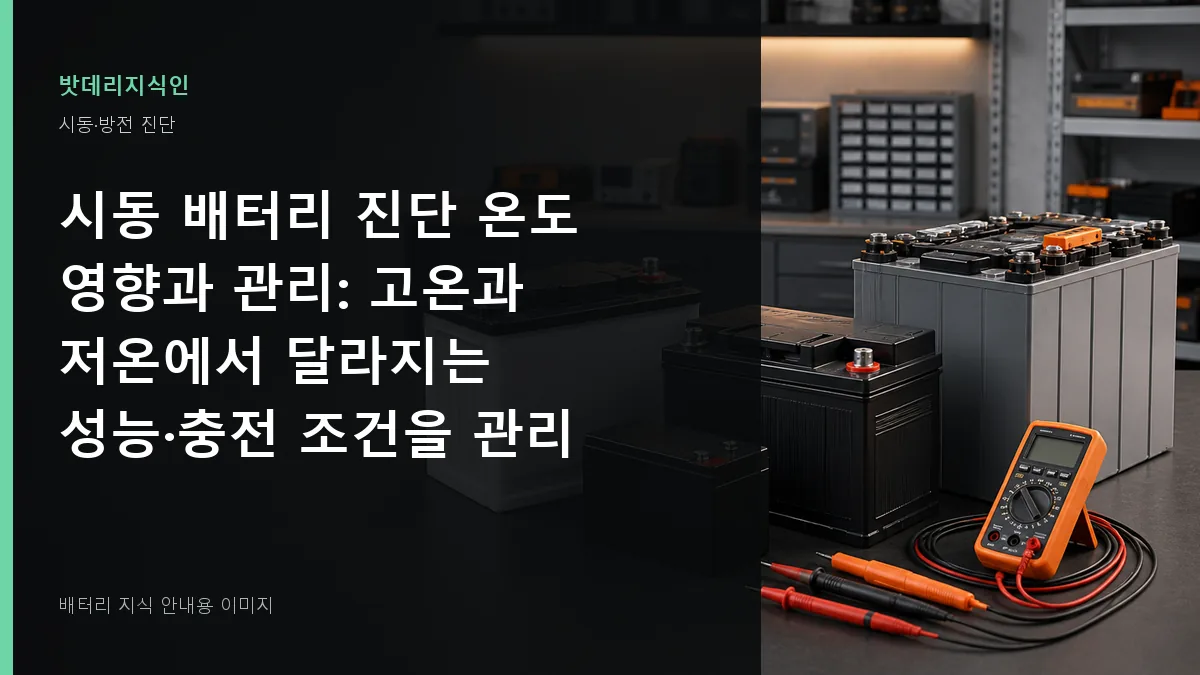 시동 배터리 진단 온도 영향과 관리 대표 이미지