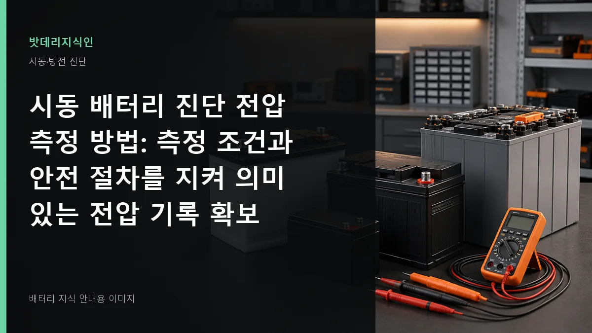 시동 배터리 진단 전압 측정 방법 대표 이미지
