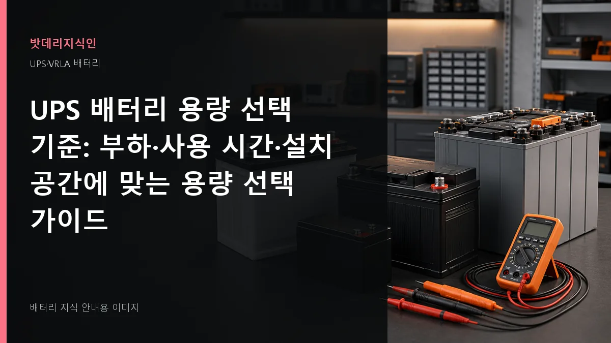 UPS 배터리 용량 선택 기준 대표 이미지