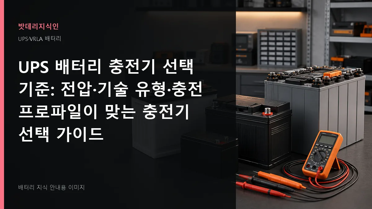 UPS 배터리 충전기 선택 기준 대표 이미지