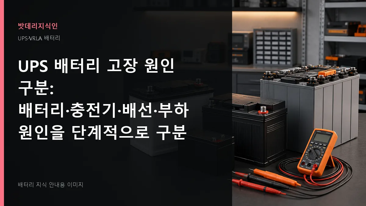 UPS 배터리 고장 원인 구분 대표 이미지