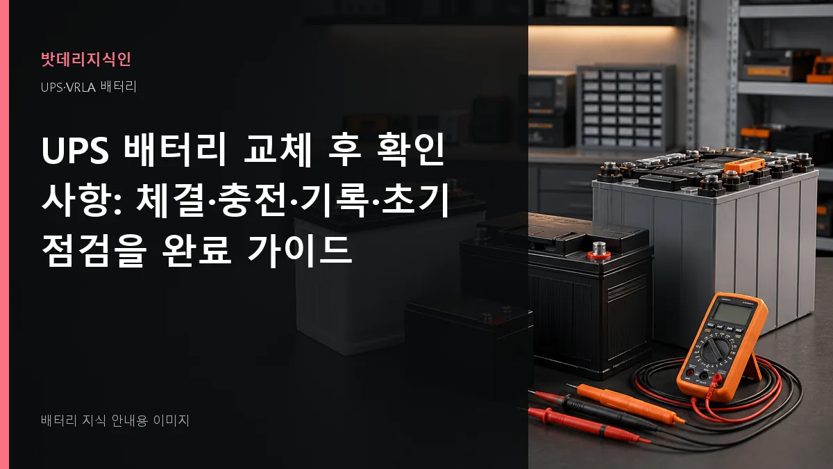 UPS 배터리 교체 후 확인 사항 대표 이미지
