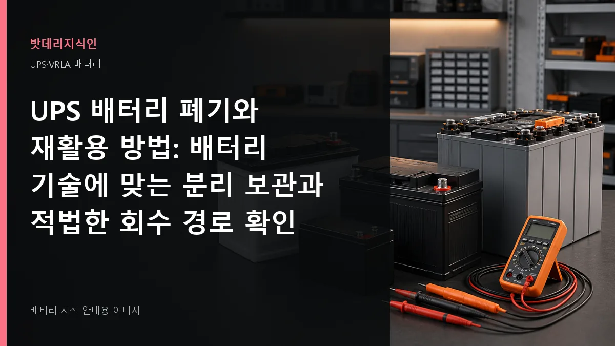 UPS 배터리 폐기와 재활용 방법 대표 이미지