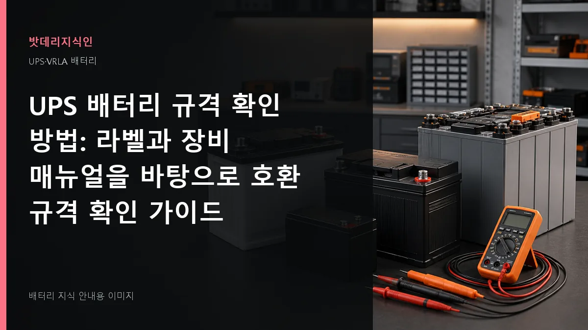 UPS 배터리 규격 확인 방법 대표 이미지
