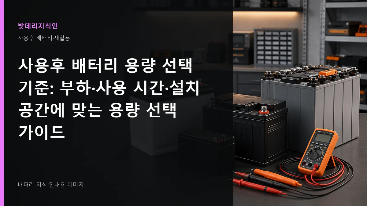 사용후 배터리 용량 선택 기준 대표 이미지