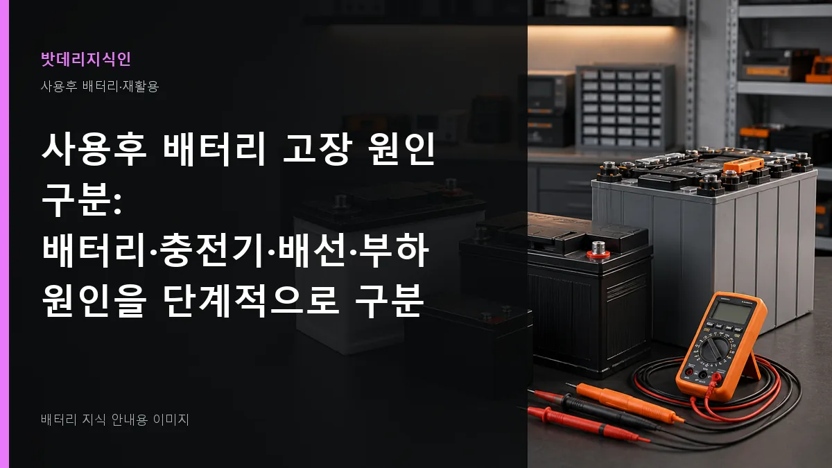 사용후 배터리 고장 원인 구분 대표 이미지