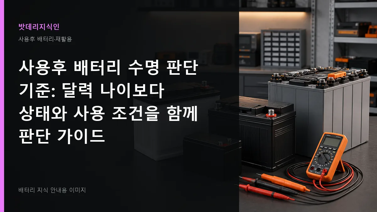 사용후 배터리 수명 판단 기준 대표 이미지