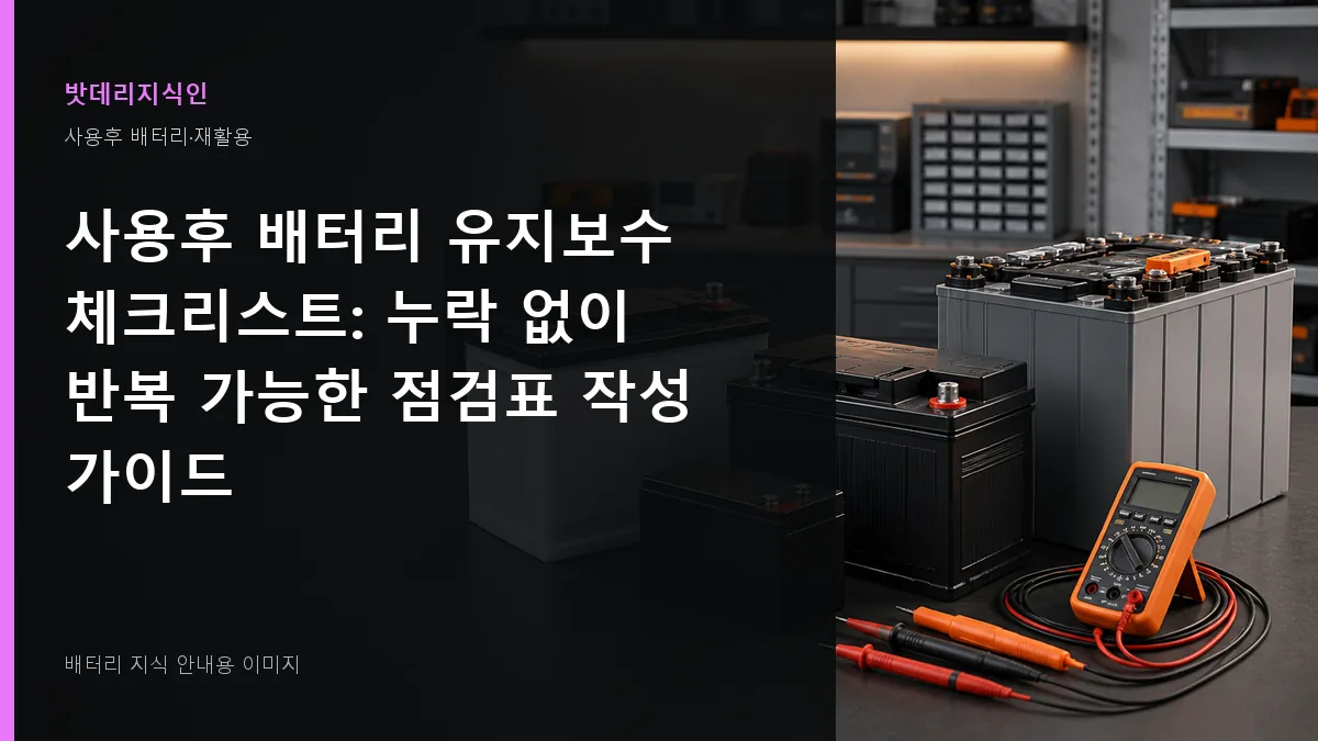 사용후 배터리 유지보수 체크리스트 대표 이미지