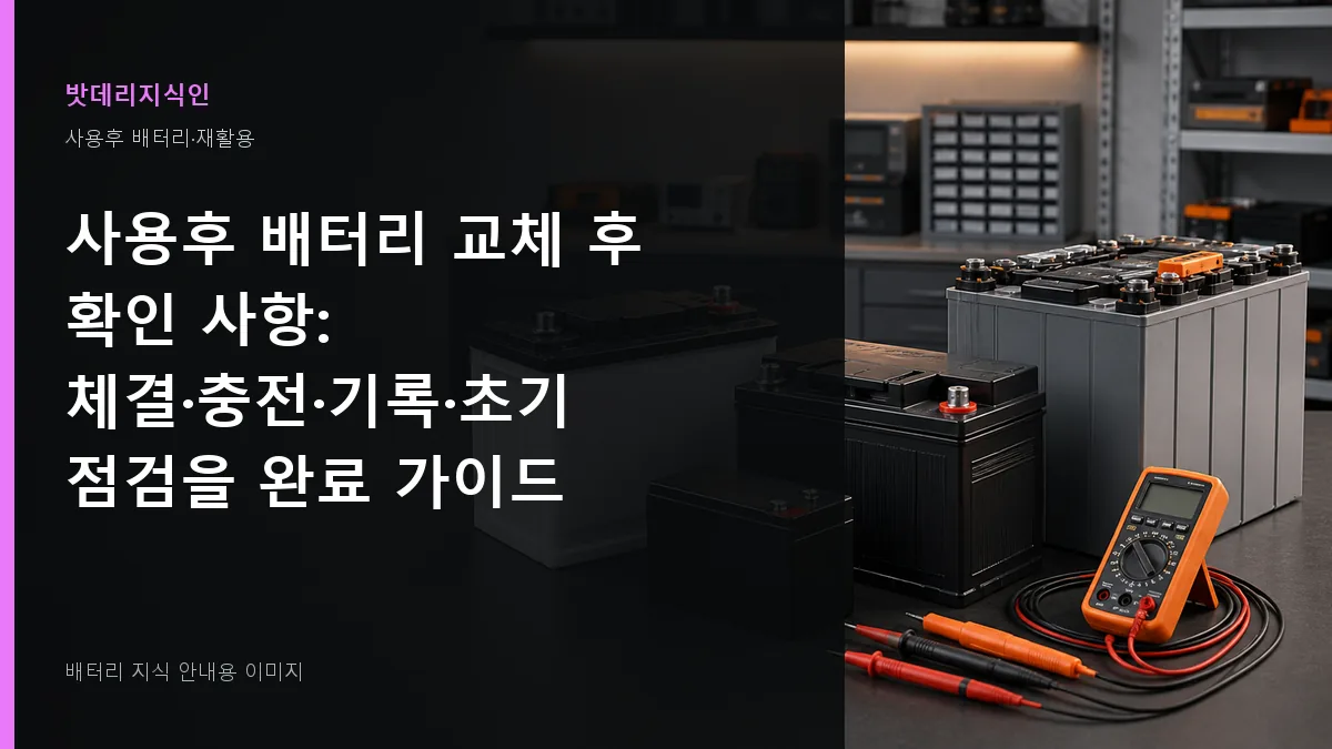 사용후 배터리 교체 후 확인 사항 대표 이미지