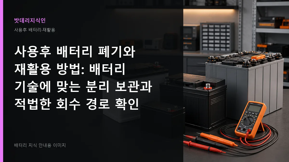 사용후 배터리 폐기와 재활용 방법 대표 이미지